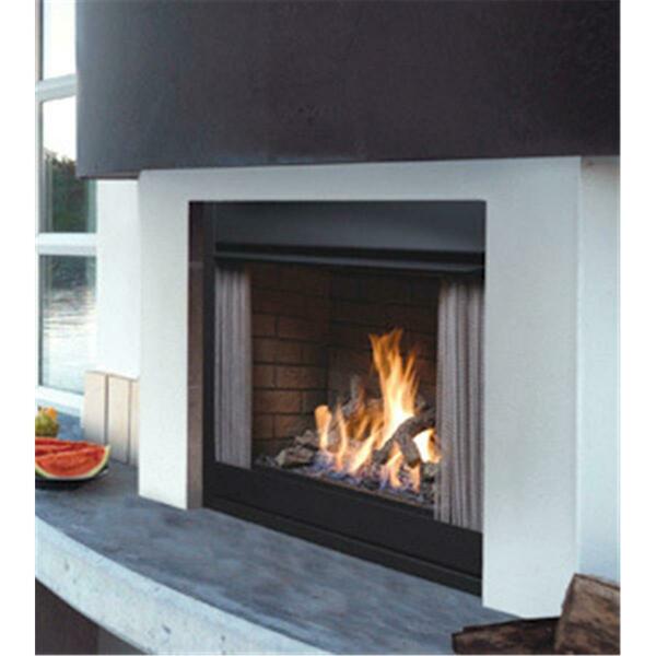 Kingsman Millivolt Natural Gas Outdoor Fireplace, Satin Coat Black, 55000 Btu OFP42N